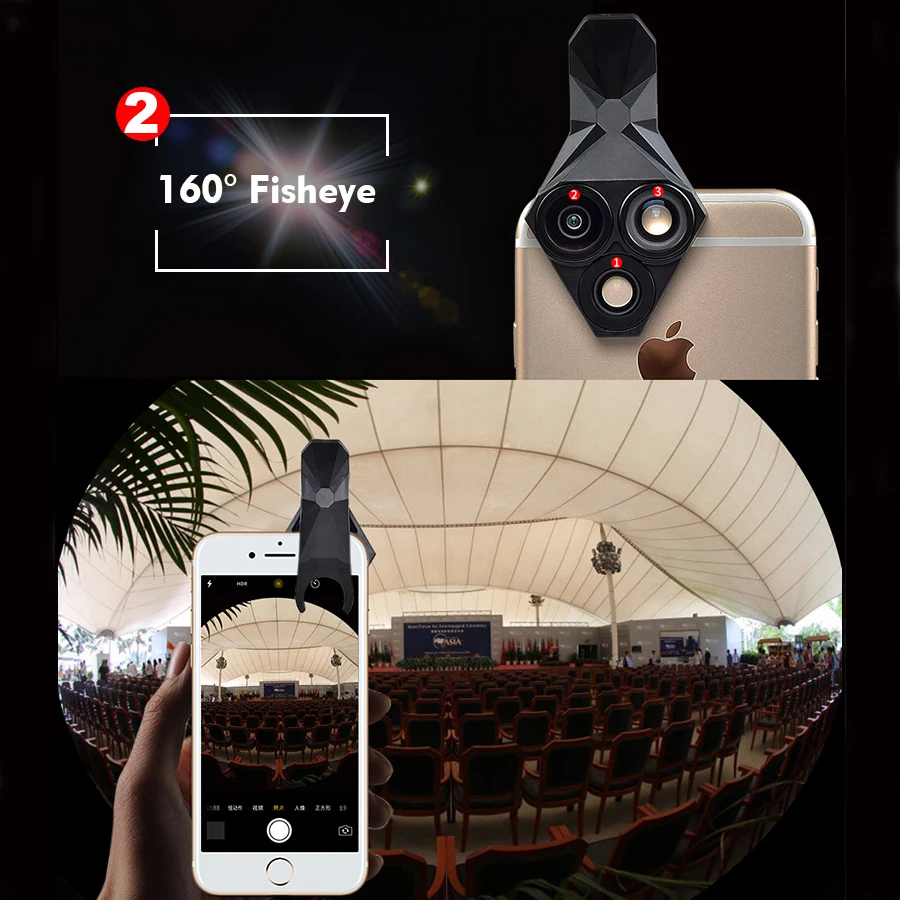 Universal Mobile smart Phone lens Camera 0.65x Wide Angle 160 Fisheye 20x macro Lenses Kit For iPhone X 8 Plus Xiaomi rdemi 4a 5