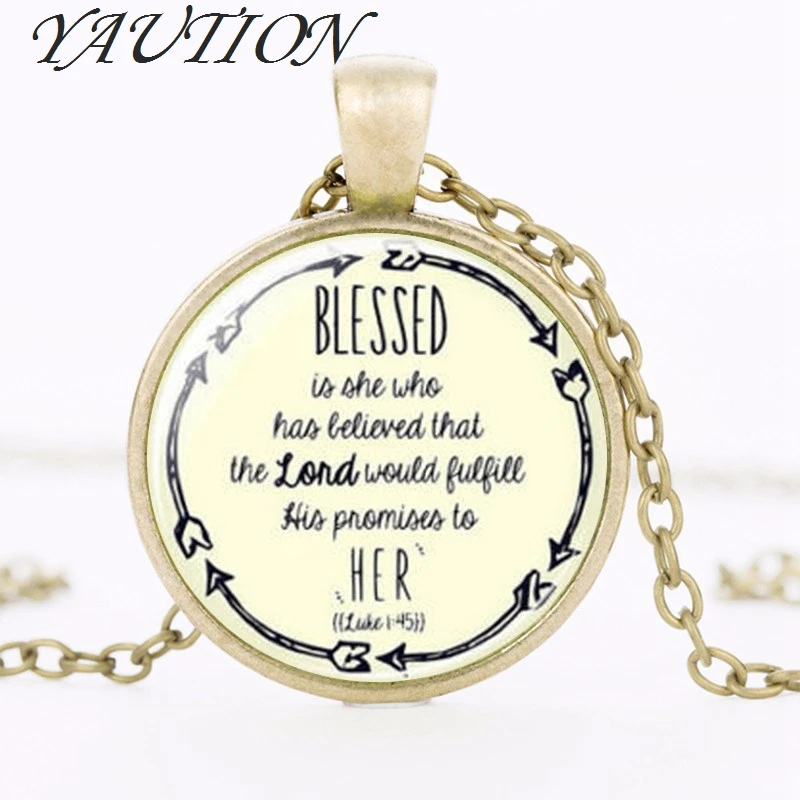 YAUTION Wholesale Glass Dome Blessed Necklace Christian Pendant