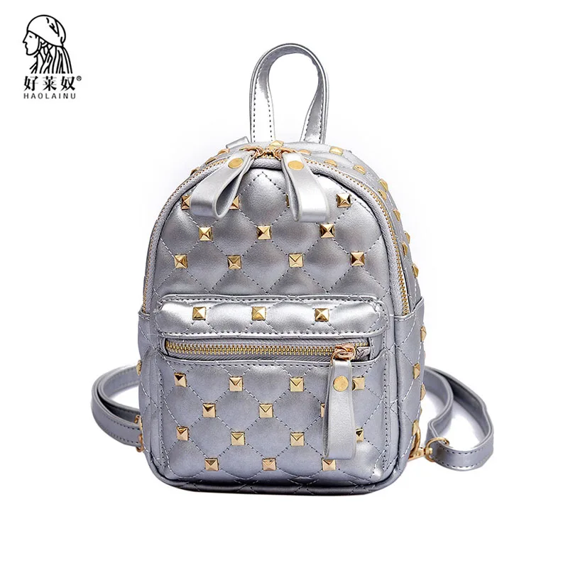 

Small Backpack Female Leather Zipper Fashion Designer Backpacks Women High Quality Rivet Mini School Bags for Teenage Girls 2018