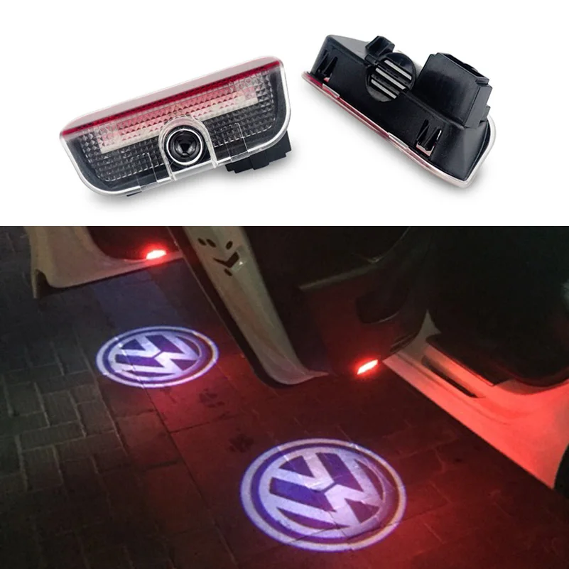 2X Car LED Door Warning Logo Light FOR VW CC Golf 5 6 7 Jetta