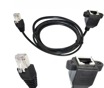

10pcs/lot 30cm 0.3m Screw panel mount RJ45 Cat5 male to female Ethernet LAN Network extension Cable cord + Screws New Free ship
