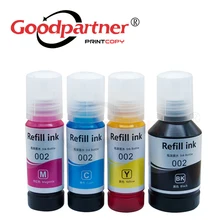 002 заправка чернил для Epson L4158 L4168 L6168 L6178 L6198 черный голубой пурпурный желтый
