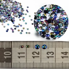 300Pcs Steering-Wheel Nail Decoration Acrylic AB Nail Gel Tips Charms+Wheel Nail Beads Rhinestone For UV Gel Nail Polish