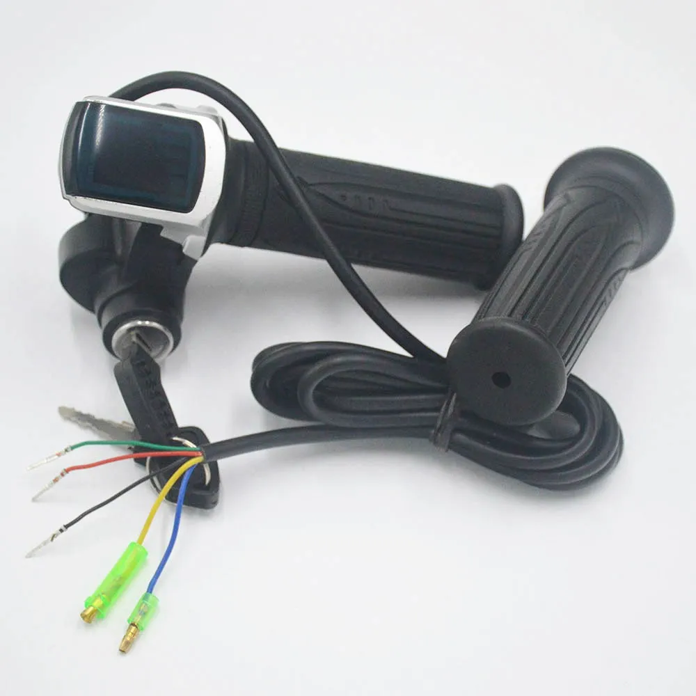 Top 24V 36V 48V electric Bike Ebike twist throttle with LCD Display ON-OFF Key Lock for ebike/electric bicycle/escooter 1