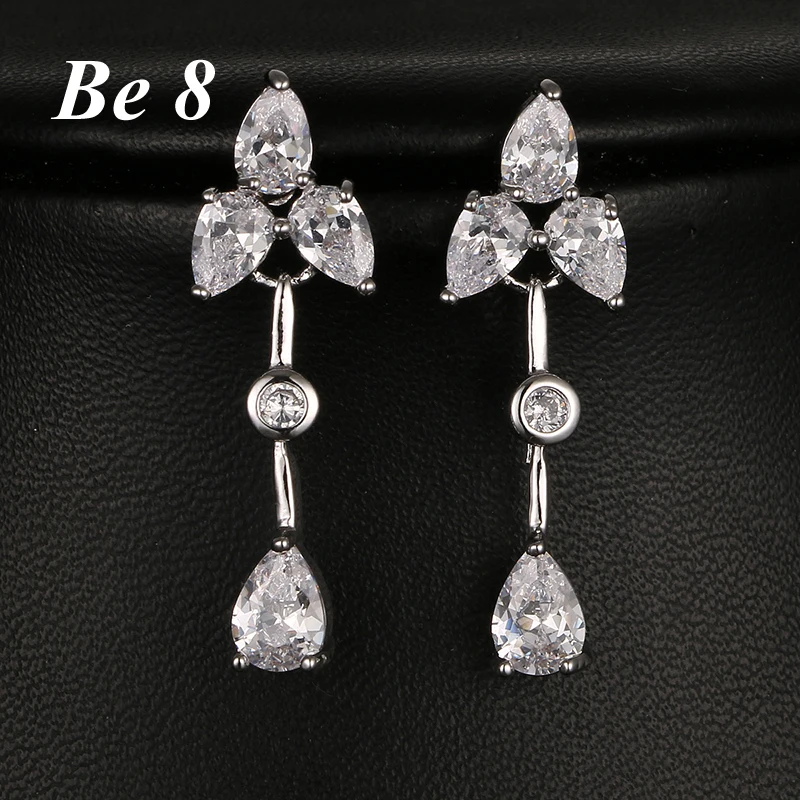 

Be8 Brand New Design Shiny Cubic Zirconia Water Drop Bridal Earrings Brincos White Gold Color Earrings Girls Party Jewelry E-258