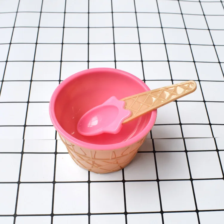 Pink Bowl Подвески для мороженого Ложка пушистый Slime контейнер коробка Кулинария для детей игрушки Лизун глины DIY Kit Аксессуары - Цвет: Pink Bowl
