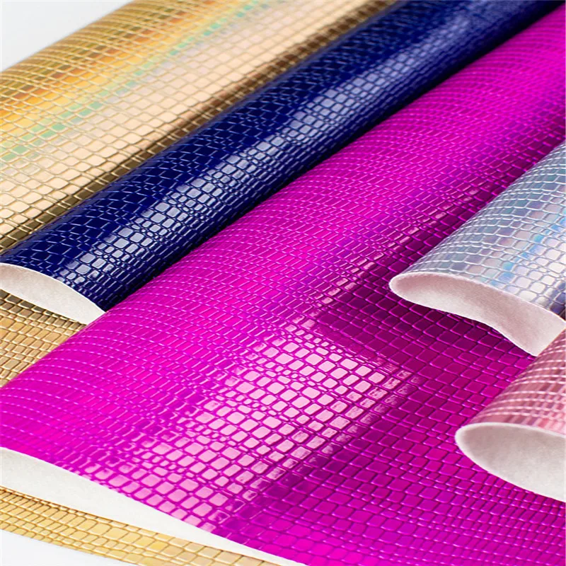 

Lychee Life A4 PVC Laser Leather Fabric Colorful Fabric Modern Home Garment Textile Sewing Accessories Supplies