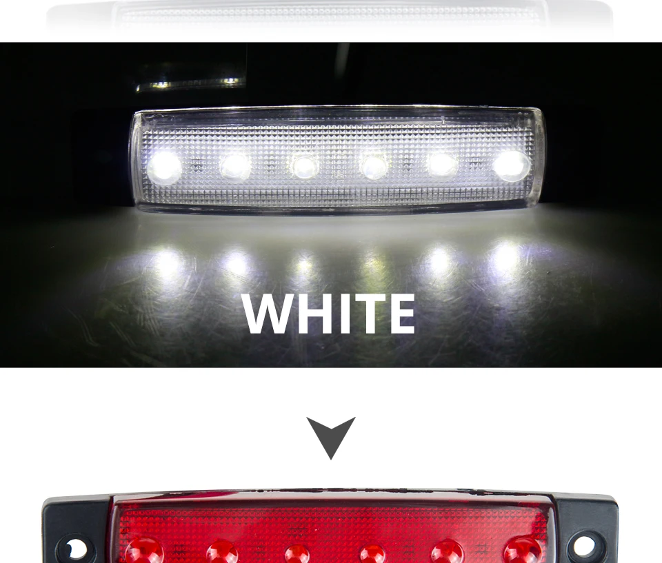 Aceersun LED Red White Blue Amber Clearence Car Truck Bus Lorry Trailer Side Marker Indicators Light Lamp 24V 12V Warning Light (6)