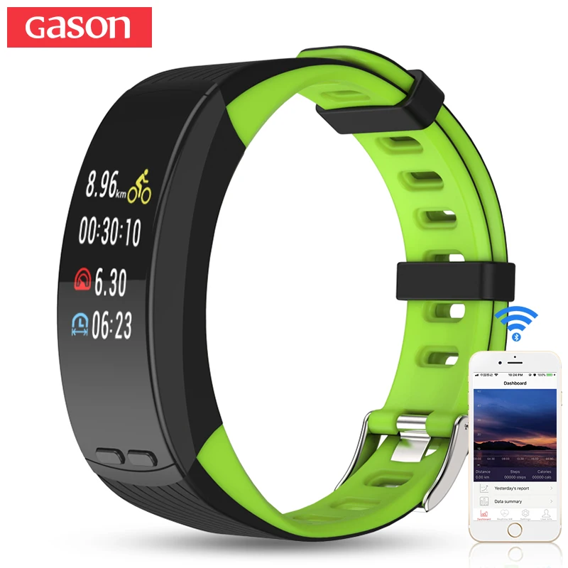 

GASON Sport Oled Smart Watch Band Bracelet Heart Pressure Fitness CalorieWristband waterproof Sleep GPS Tracker Pedometer