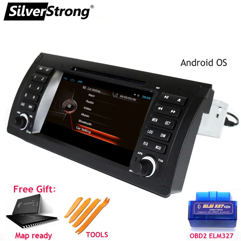 

SilverStrong 1Din 7inch Android9.0 Car DVD Player for BMW X5 E53 E39 318 320 GPS CAR DVD Navigation for X5 RADIO