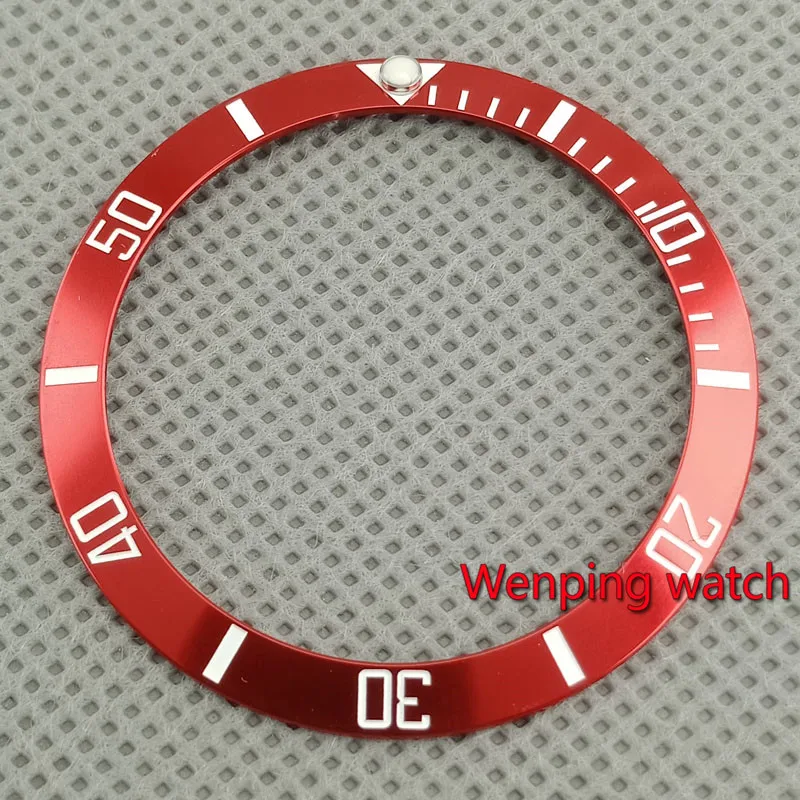 Детали часов 38 мм полный красный титановый безель с белой вставкой для 40 мм автоматические часы P300-(48