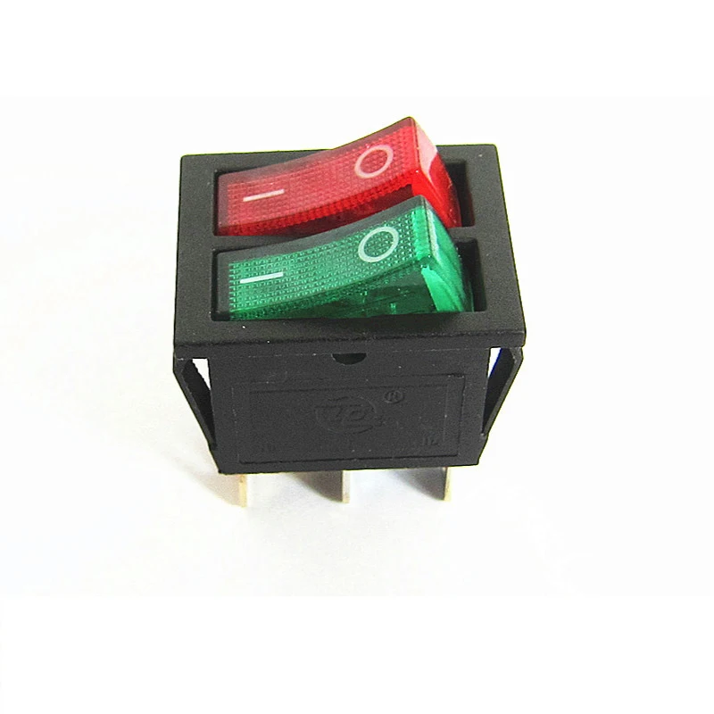 Red Green with Light Duplex Rocker Switch 2 Gear 6 Pin Power Button