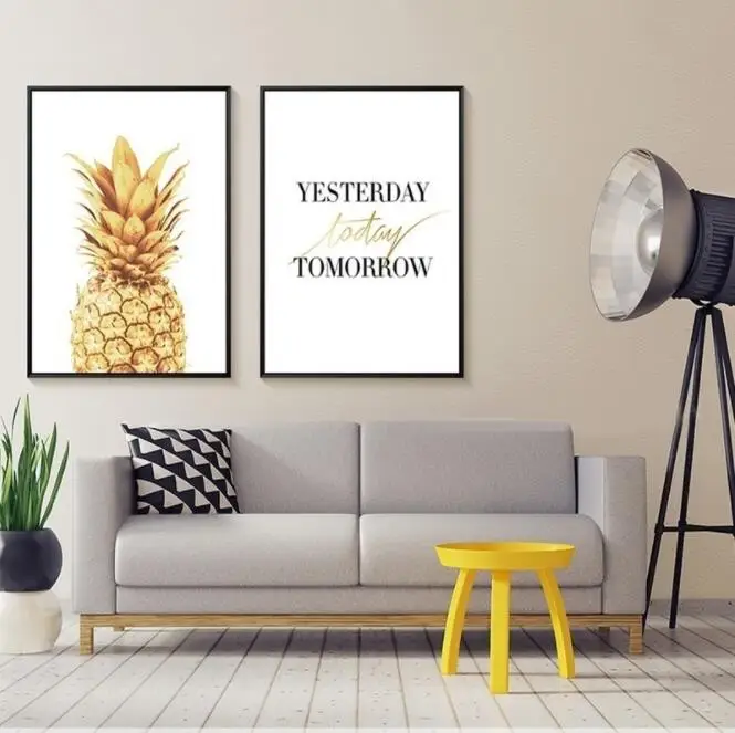 

Pineapple Motivational Quotes Minimalist Nordic poster Wall Art Canvas Painting Canvas Picture for Living Room Home Decor