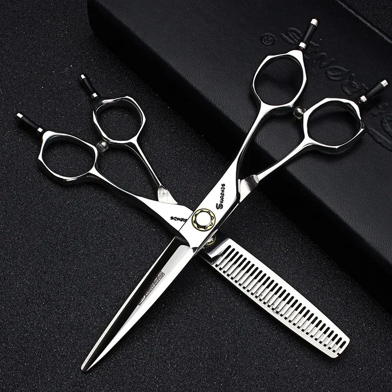 Professional hairdressing scissors for hair cutting 6.0 440c Japan steel Cutting&Thinning shear set barbearia berber makas Professional hairdressing scissors for hair cutting 6.0 440c Japan steel Cutting&Thinning shear set barbearia berber makas