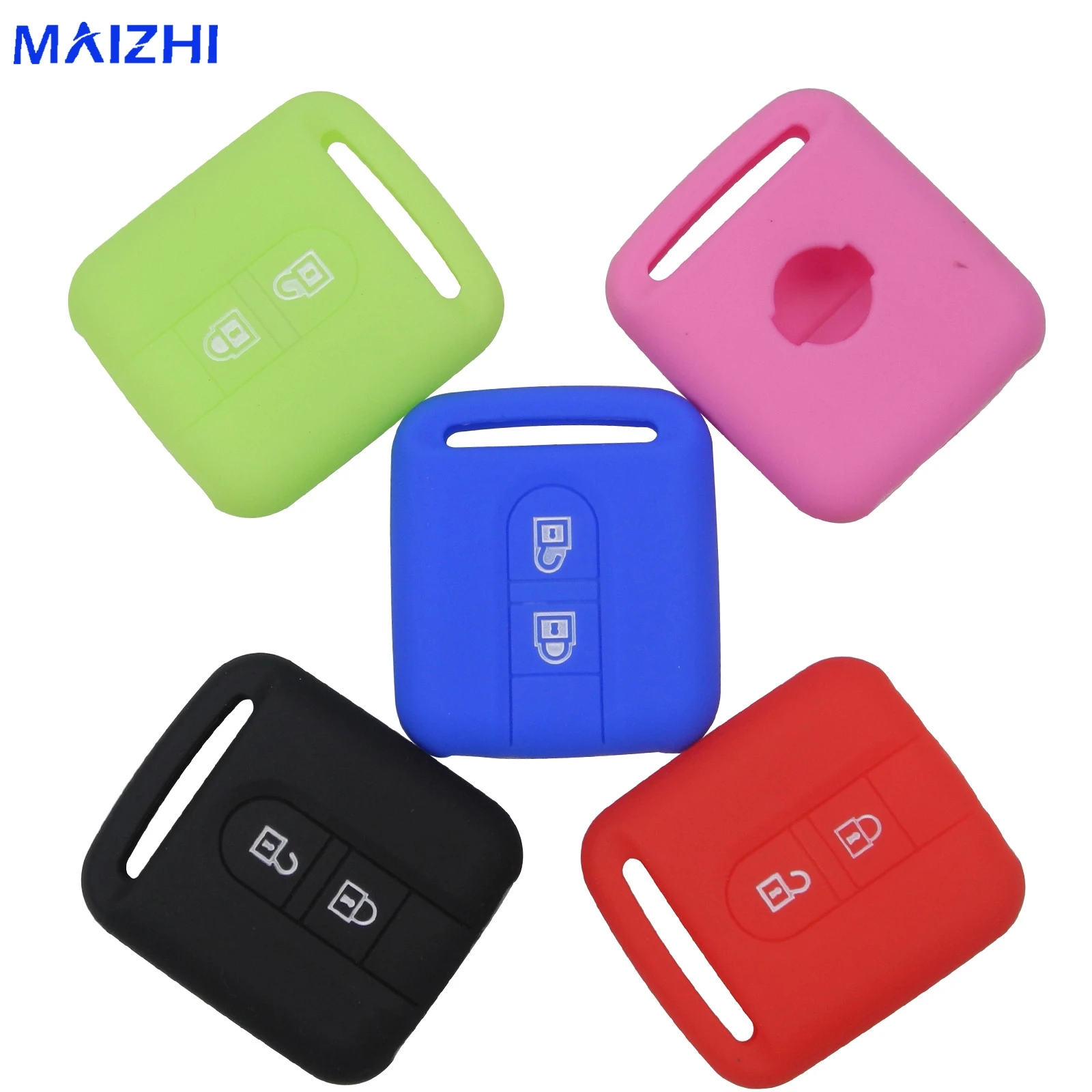 

Jingyuqin 2 Buttons Silicone Remote Rubber Car Key Case Key Cover Fob Protector Styling for Nissan Qashqai Micra Navara Almera