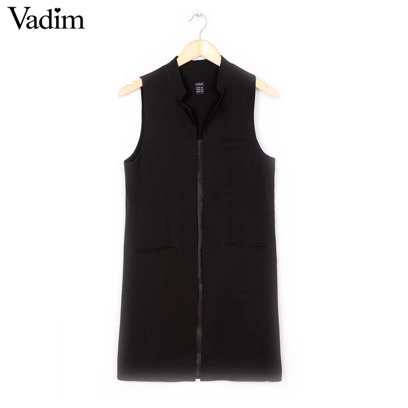 Женский Длинный жилет белый черный повседневный black long vest long vest coatlong
