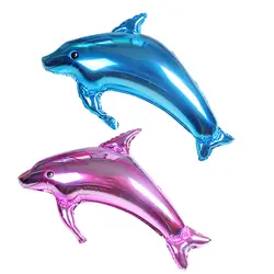 Синий большой Дельфин форме милый Алюминий Плёнки водорода шар День рождения Свадебные украшения шар Игрушки для маленьких детей подарок