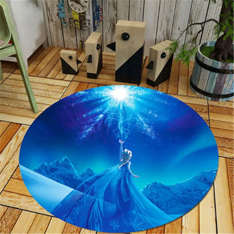 Billig Home decor kinderzimmer Teppich runde Disney Cartoon Prinzessin Gefrorene Elsa und Anne baby spielen matte Patchwork picknick decke.