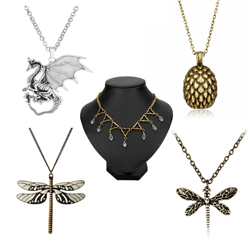 

Sansa Stark Daenerys Targaryen Dragonfly Dragon Egg Necklace Women's Choker Game of Thrones Jewelry Pendants Necklaces