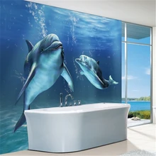 Best Offers papel de parede New mural stereoscopic 3D HD video wall wallpaper dolphins background wallpaper bedroom living room sofa Best Offers papel de parede New mural stereoscopic 3D HD video wall wallpaper dolphins background wallpaper bedroom living room sofa