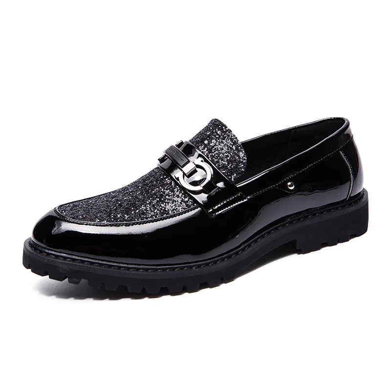 Г., модные мягкие комфортные классические туфли Мужская дышащая повседневная обувь на плоской подошве для свадебной вечеринки мужская деловая обувь из натуральной кожи - Цвет: Черный