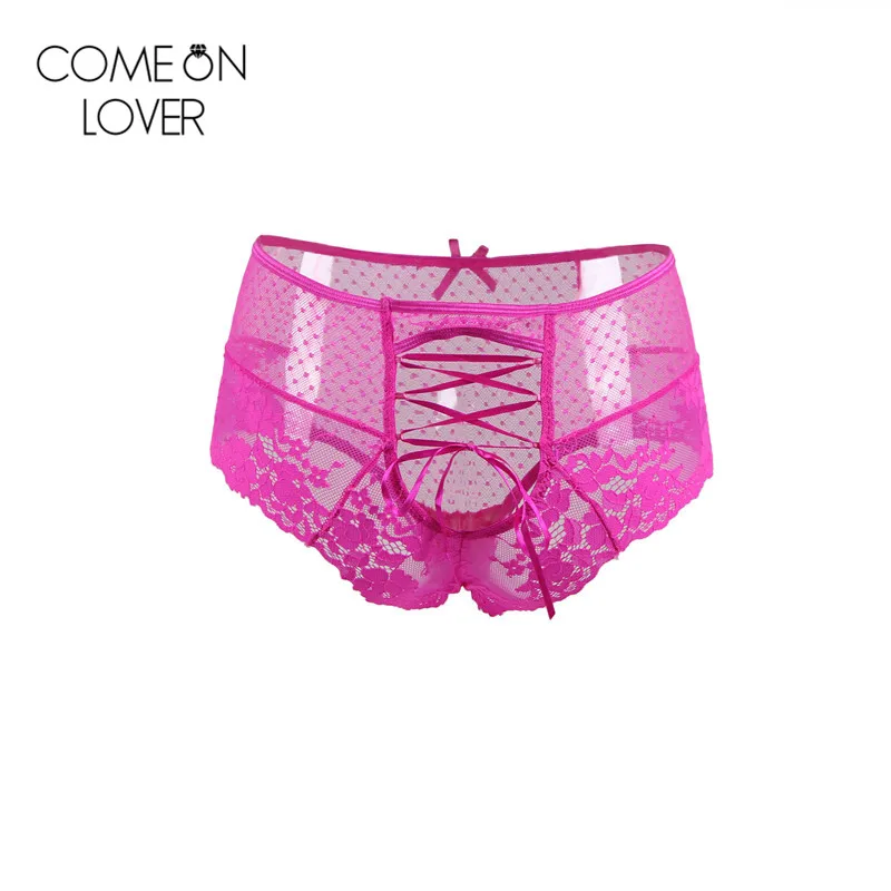 Comeonlover Culotte Femme, сексуальные кружевные трусики с цветочным рисунком размера плюс, черные, синие, фиолетовые, розовые, красные, Бандажное сексуальное нижнее белье для женщин,, PE5152