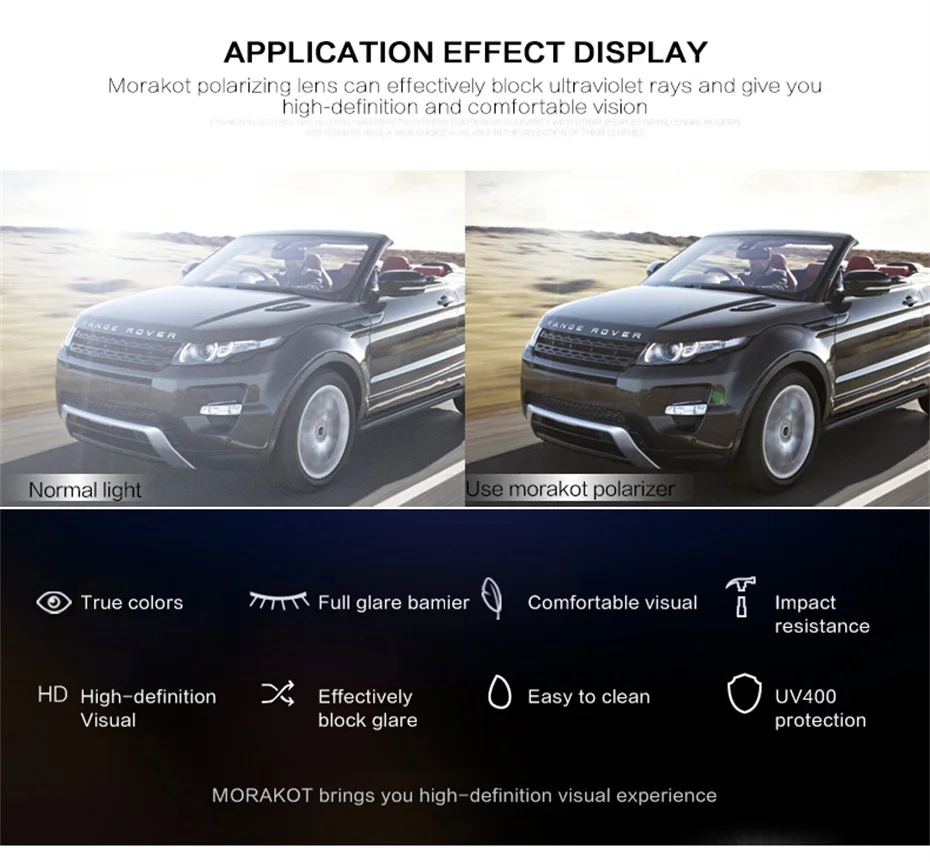 MORAKOT, брендовые поляризованные солнцезащитные очки, градиентные, мужские, модные, для защиты глаз, солнцезащитные очки с аксессуарами, унисекс, очки для вождения, P008005