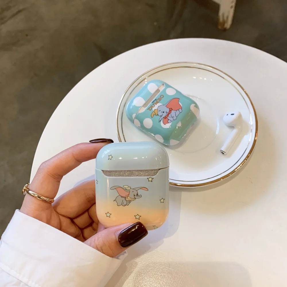 Милый чехол kawaii DUMBO little elephant для Airpods прекрасный мультяшный образ идеальный дизайн Apple Airpods2 bluetooth чехол для наушников