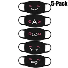 5Pcs Breathable Cotton Dustproof Mouth Face Mask Cartoon Printing Bear Pattern Women Men Face Mouth Masks For Outdoor Riding