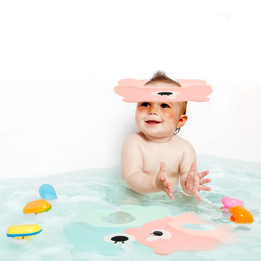 Baby Bathing Shower Cap Shampooing Ear Protection Hat Bath Shower
