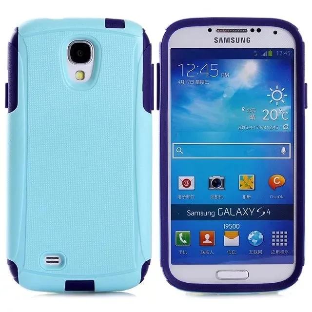 DHL,, высококачественный ПК+ ТПУ чехол для Samsung Galaxy S4 i9500. 2 в 1 шт+ ТПУ Жесткий чехол для Galaxy S4 i9500 100 шт/партия