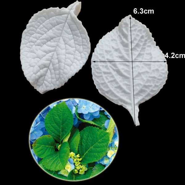 Hydrangea Leaves Silicone Mold Fondant Mould Veiner Chocolate Gumpaste Mold Sugarcraft, Kitchen Tool Cake Decorating Tools C331