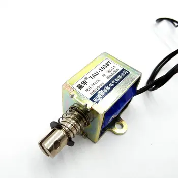 

DC 24V 2kg/20N push&pull 12V electromagnet TAU1038T stroke 0-10mm Open Frame Solenoid