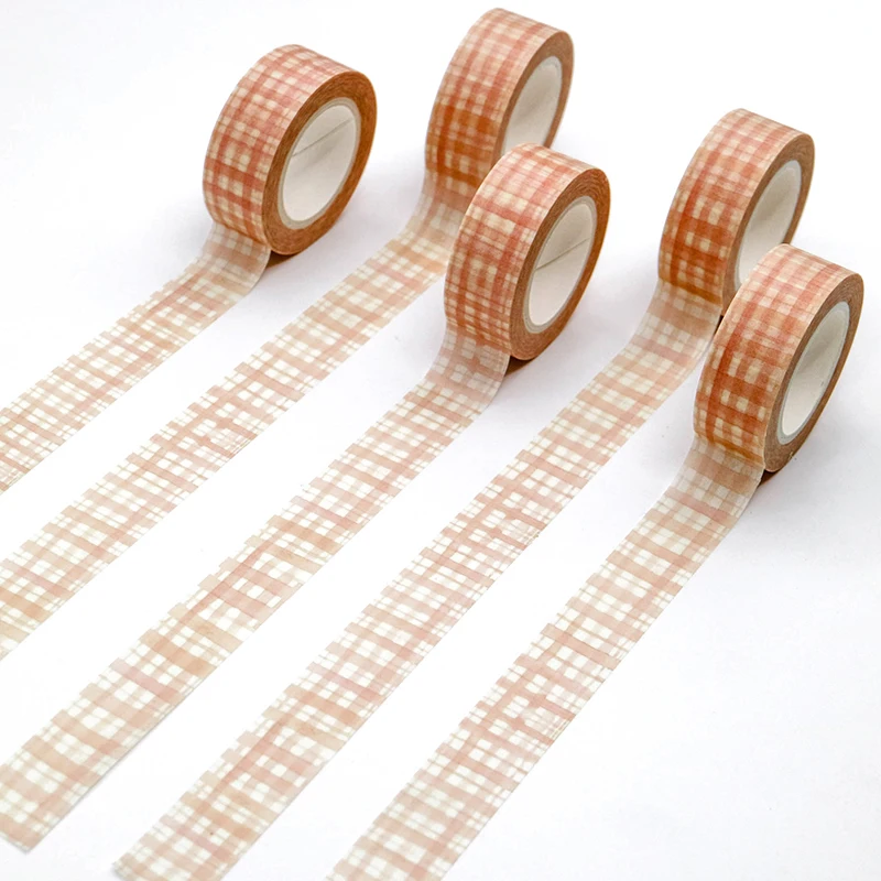 

1 PCS Hand-Painted Lattice Washi Tape Pattern Masking Tape Decorative Scrapbooking DIY Office Adhesive Tape 15mm*10m