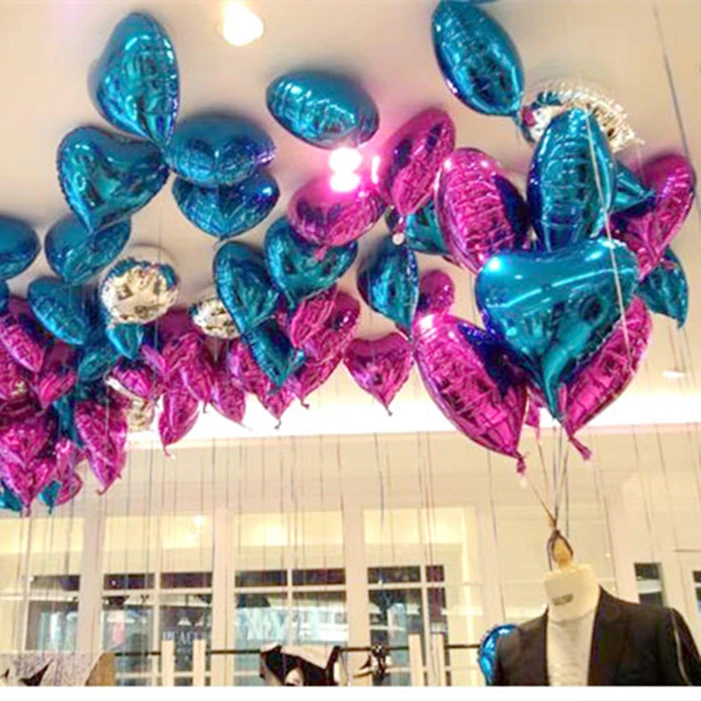 

10pcs/lot 18inch blue rose red foil balloons Valentine's Day baby shower wedding marrige birthday party decoration helium balls