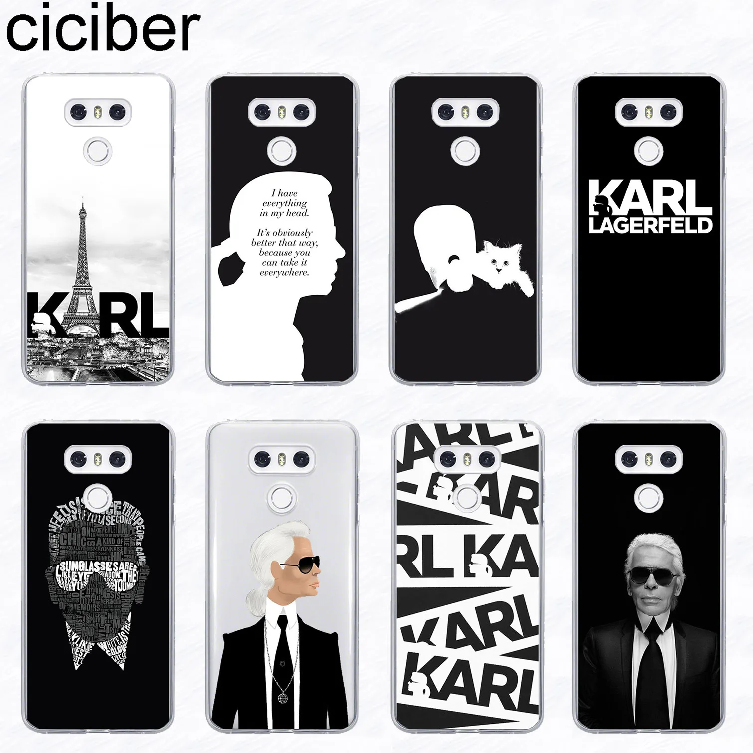 

ciciber For LG G7 G6 G5 G4 V40 V35 V30 V20 THINQ Soft TPU Phone Karl Lagerfeld Case For LG K8 K10 K4 2017 2018 K9 K11 Plus Coque