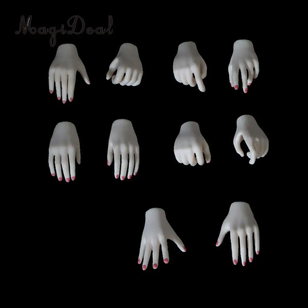 10Pcs PVC 1:6 Scale Womens Hand Models for 12 Inch Female Action Figure Body Dolls Children DIY Making Accs Toys
