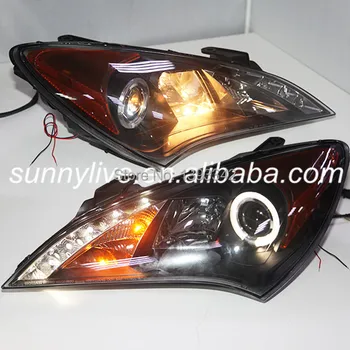 

For HYUNDAI Rohens Coupe LED Head Lamp Angel Eyes 2009 TO 2012 year Amber Reflector SNv1