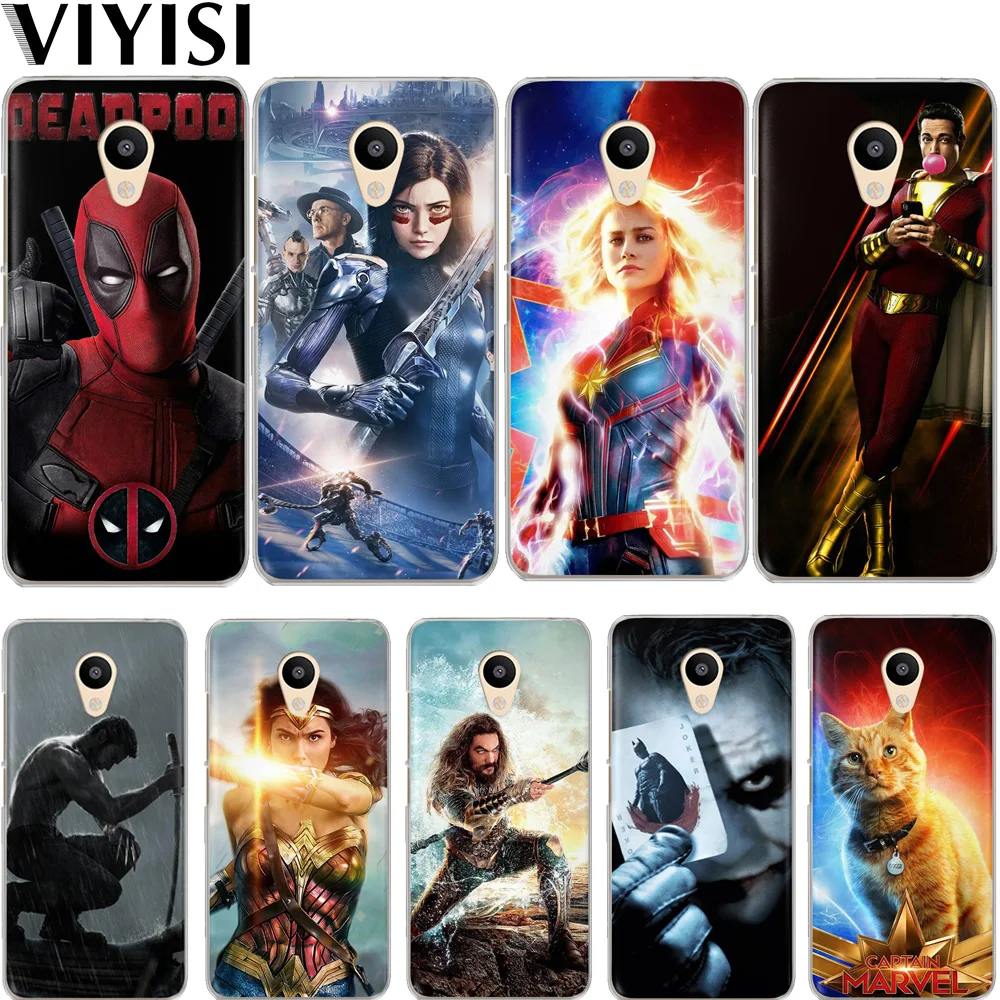 

Luxury DC Captain Marvel Joker Shazam Deadpool Etui Case For Meizu M6 Note M5S 5C M3s 3 M5 Note Pro6 U10 U20 Coque Fundas Cover