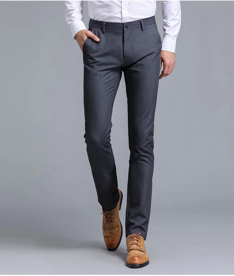 3colors casual pants man straight classic business mens pants 2017 autumn new trousers for men full length Mid waist 29-36 9808-19