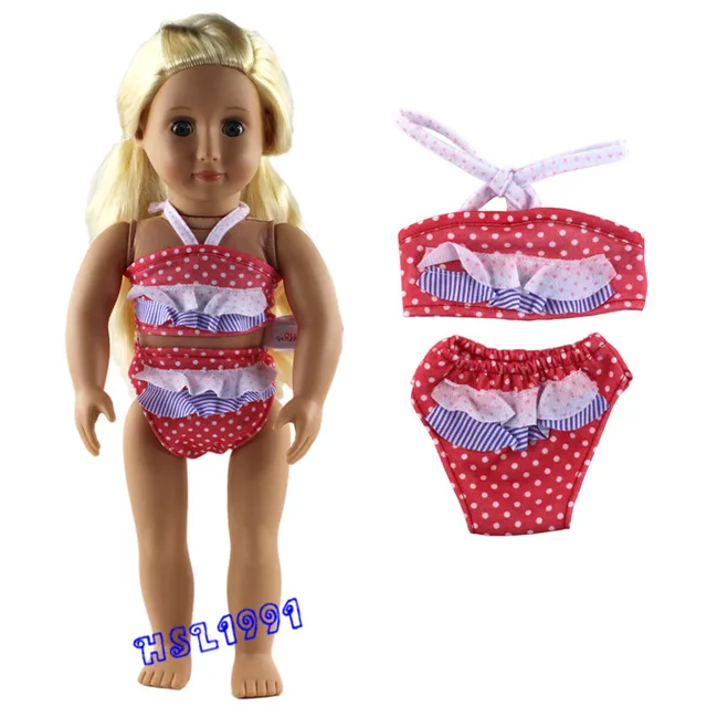 1Set Swimwear Swimsuit /life jacket Clothes For 18 inch American Doll