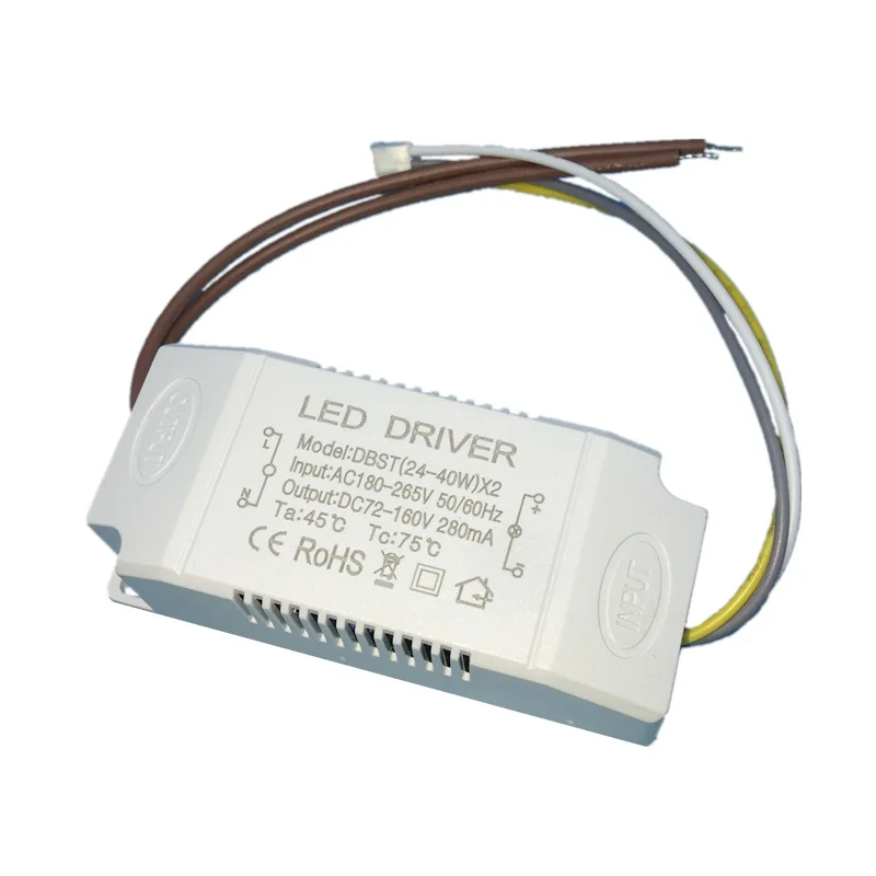 

24-40Wx2 Double Color Segmentation Coloring Temperature Full Power External Double Driver Power Supply for Ceiling Lighting 5pcs