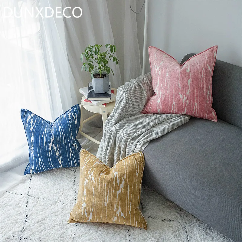 

DUNXDECO Cushion Cover Decorative Pillow Case Modern Simple Chenille Art Coussin Home Sofa Chair Decoration Square Case