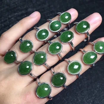 

High-Grade Gift Choice*Real S925 Silver Inlay Green jade Gemstone Woman Fashion Ring Ornament*Free Box