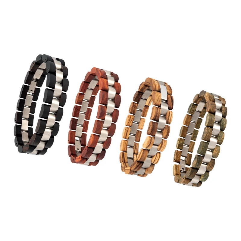 

Bracelet Set of 4 PCS Wood Bracelet for Men Women Bead Bangles Lovers Armband pulsera hombre