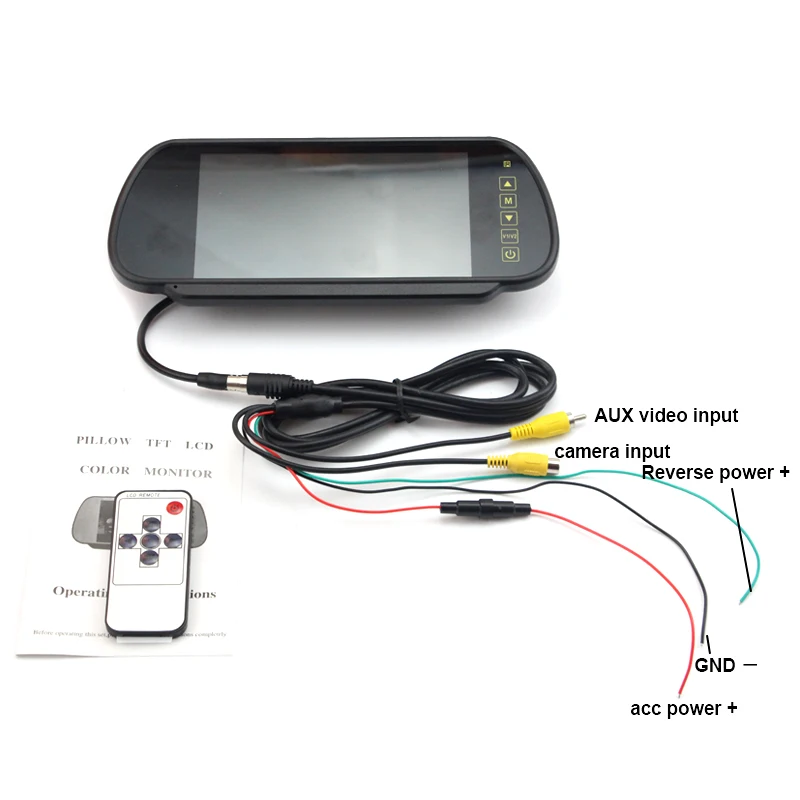 7 tft lcd color touch screen mirror monitor free sample