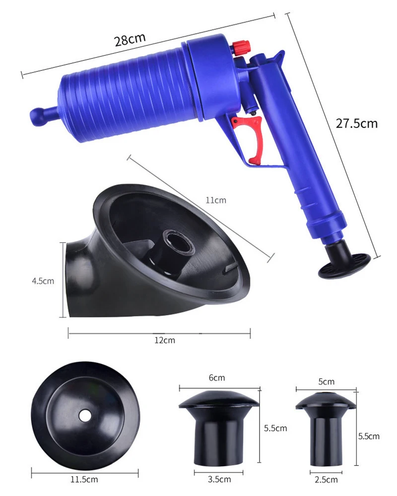 Домашний насос высокого давления для слива воздуха, Плунжер, сток трубы, засоритель для туалета ванной, набор кухонных очистителей, водная труба, дренаж