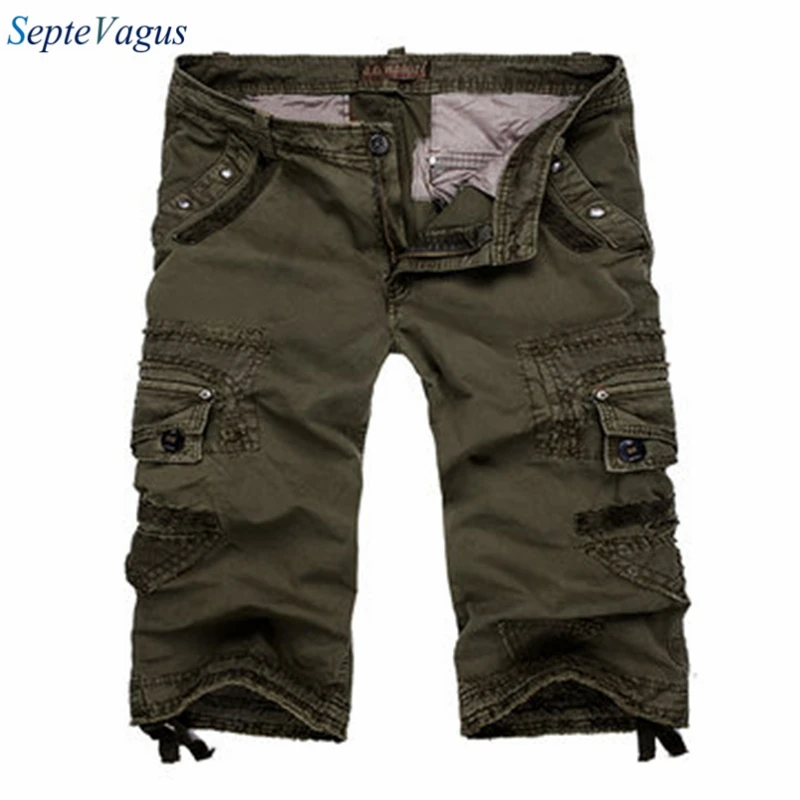 Summer 2019 Mens Baggy Multi Pockets Cotton Large Size Shorts Casual