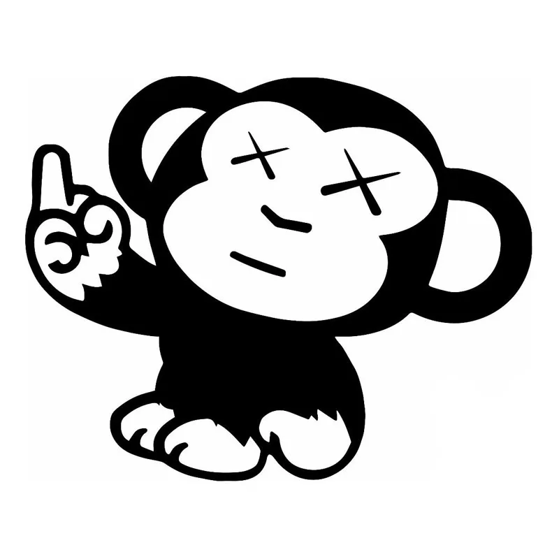 

15.2*12.1CM Naughty Monkey JDM Car Styling Cool Vinyl Decorative Decal Car Sticker Black/Silver S1-2865