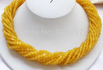 

LHX54013HH##HH##15strands 18" 4mm round yellow jade bead necklace
